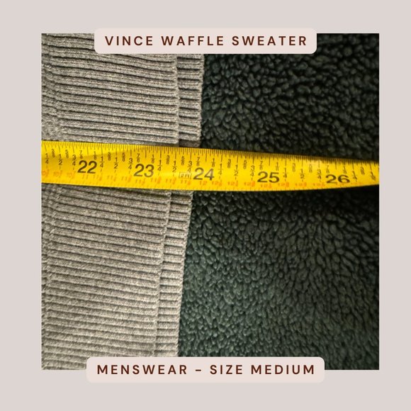 Vince Men's Waffle Knit Hoodie - Size Medium - Picture 4 of 6